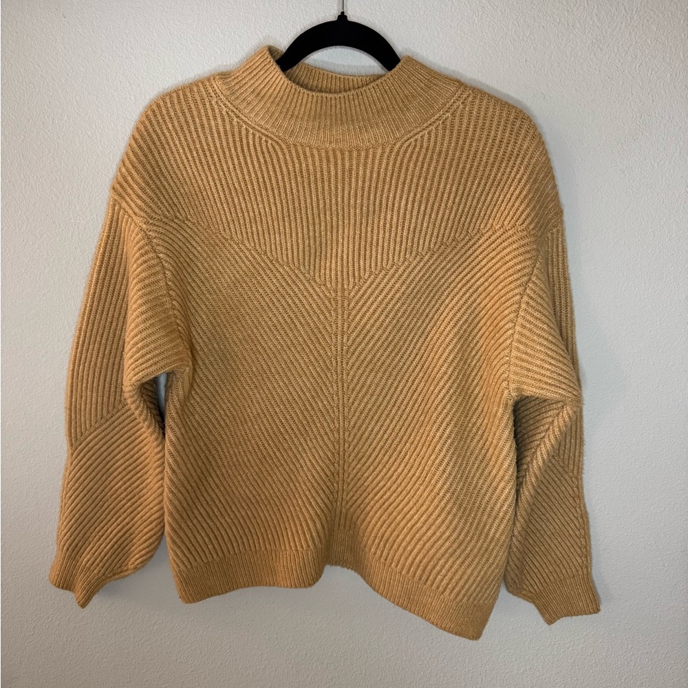 & Other Stories Los Angeles Atelier Ribbed Mock Neck Sweater Women’s Small Camel
